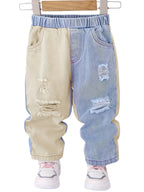 Colour-Blocked Denim Pants