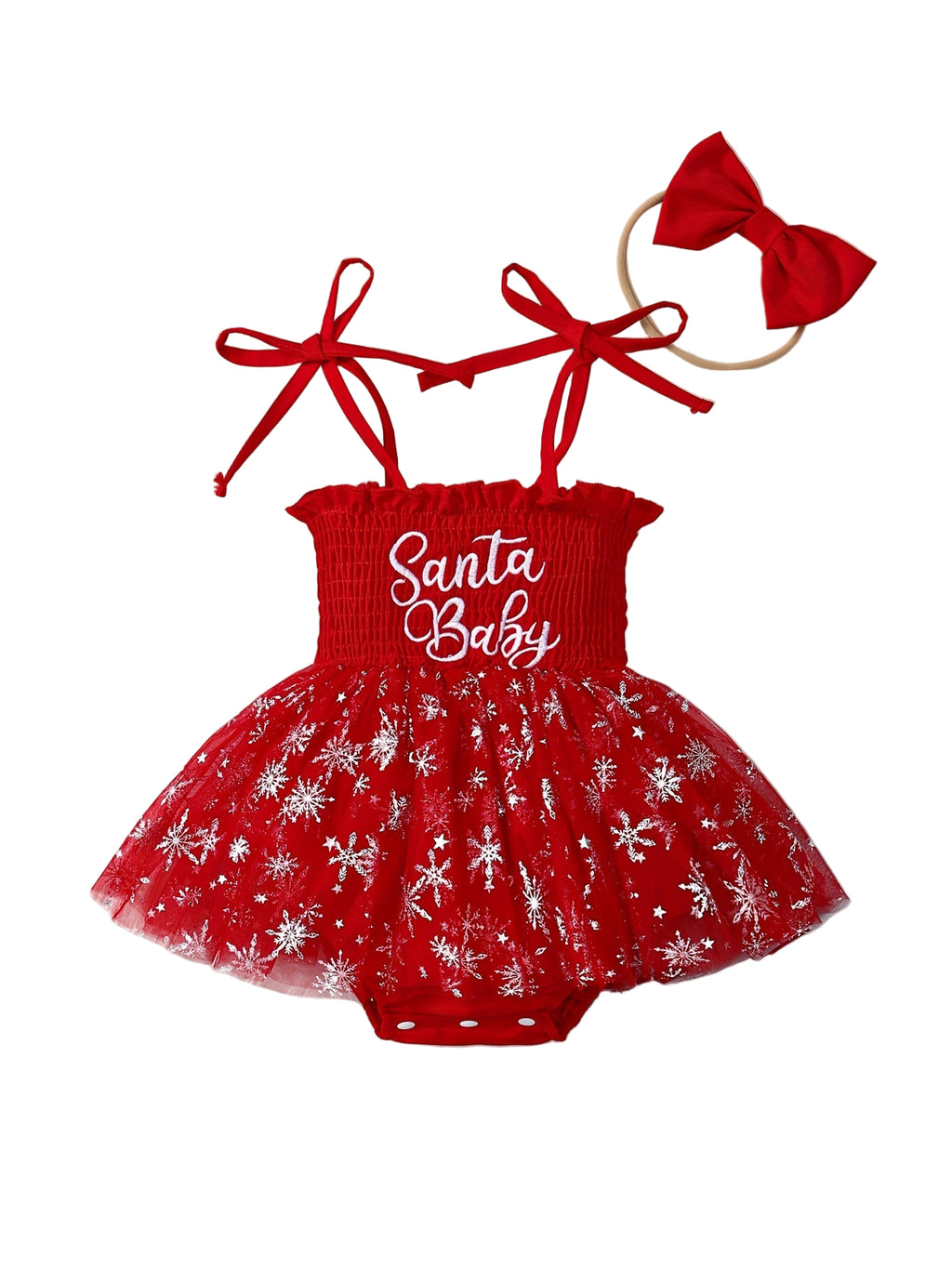 'Santa Baby' Ruffled Christmas Dress