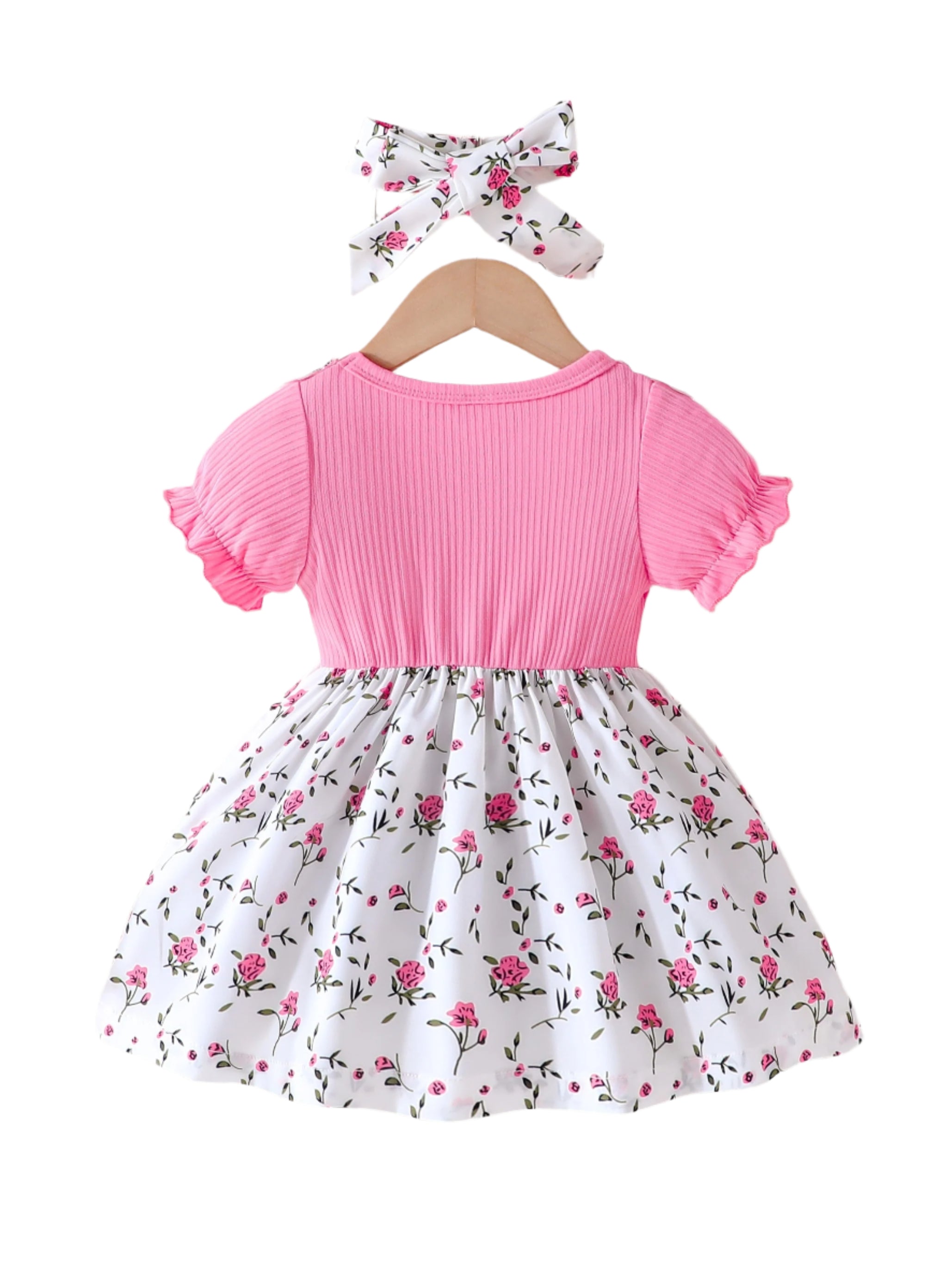 Girls Summer Floral Bow Dress