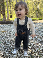 Black Denim Overalls