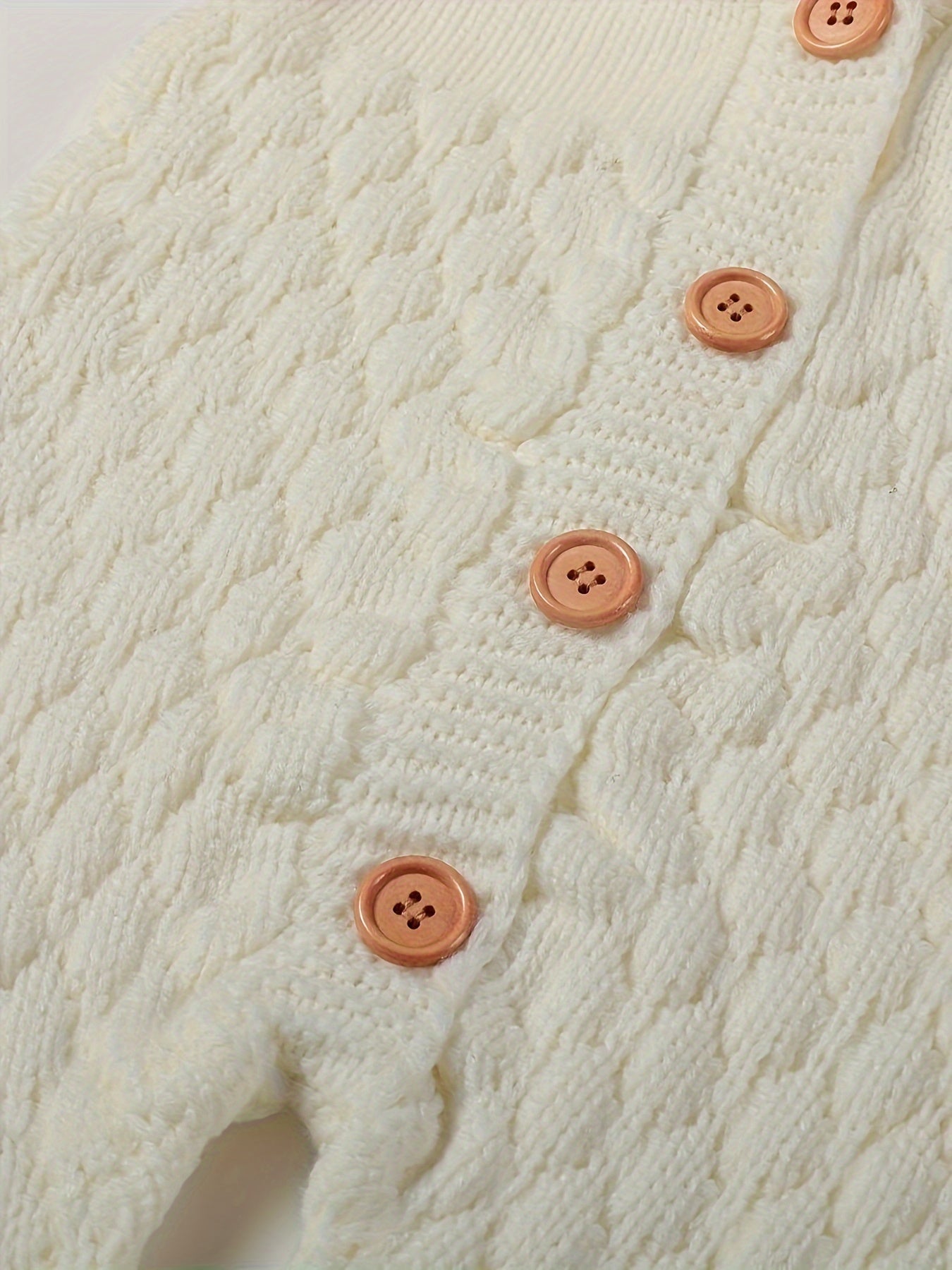 Pom-Pom Hooded Knit Romper White