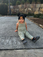 2-Piece Knit Baby Jumpsuit Set with Hat Green