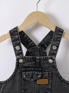 Black Denim Overalls