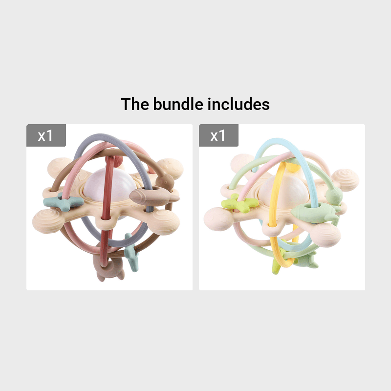 Rattle & Sensory Teether Bed Bell Silicone Ball