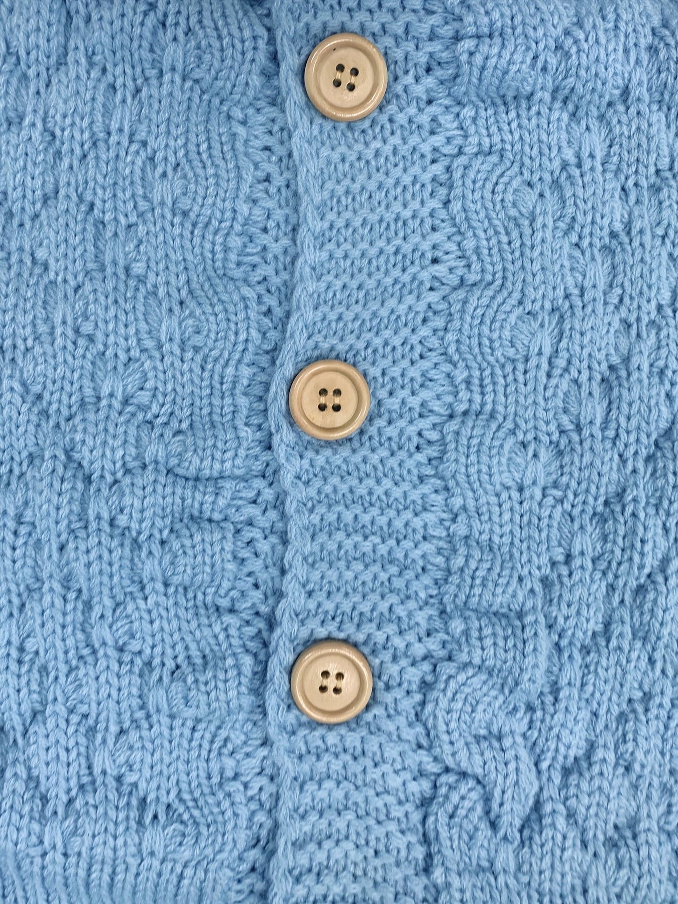 Pom-Pom Hooded Knit Romper Blue