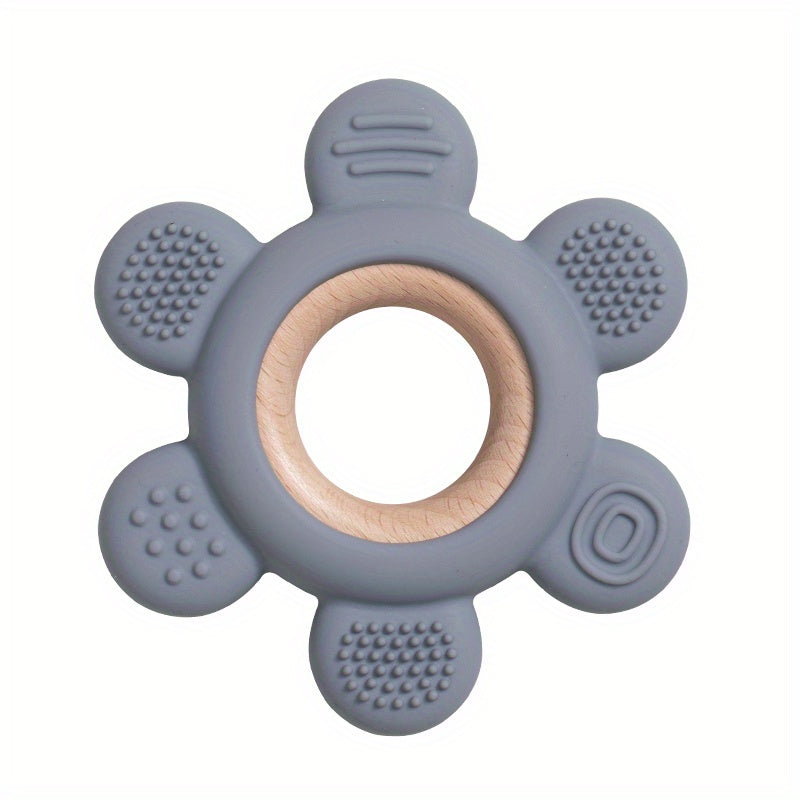 Food-Grade Silicone Wooden Teether Toy