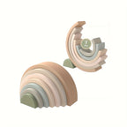 7pcs Silicone Rainbow Stacker Shape Puzzle