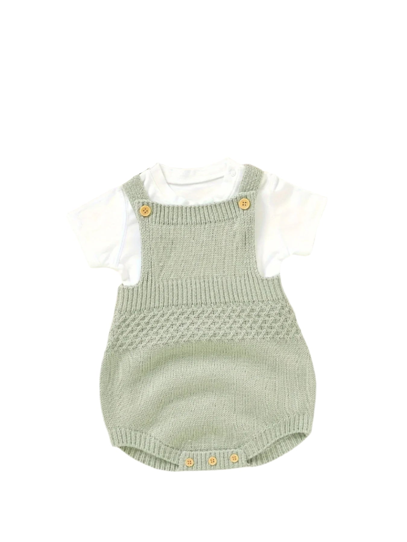 Knit Suspender Onesie & Hat Set