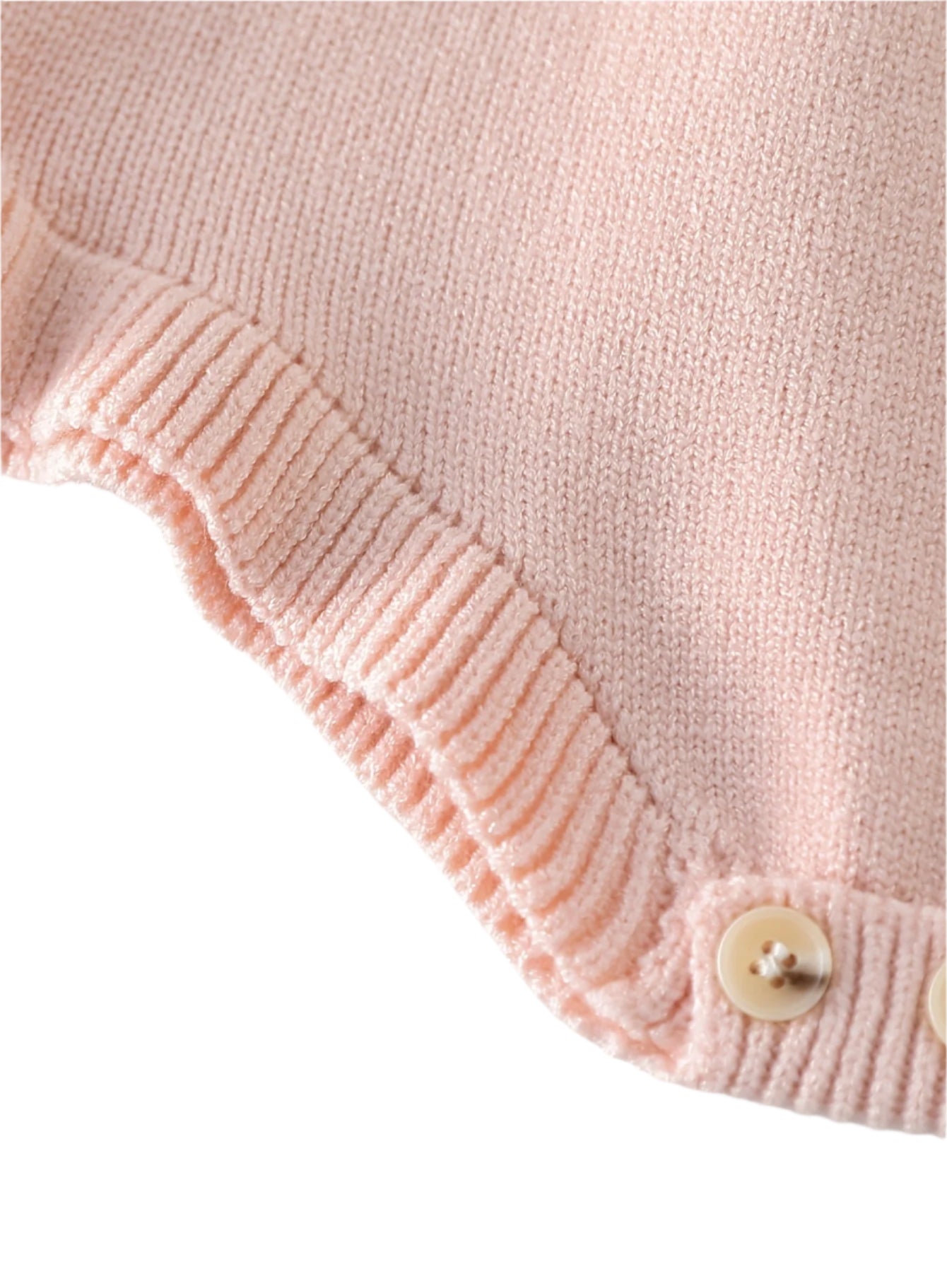 Pink Knit Ruffle Sleeve Romper