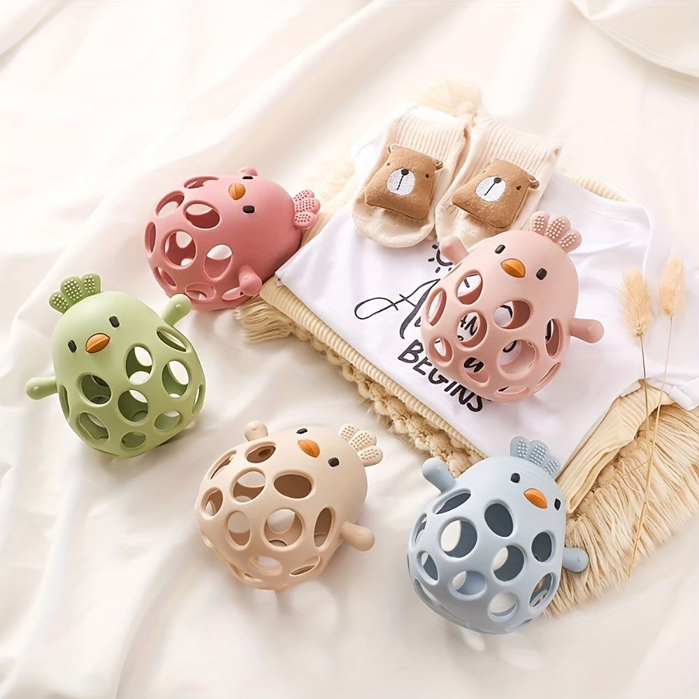 Handheld Ball Rattle & Hollow Chick Teething Toy