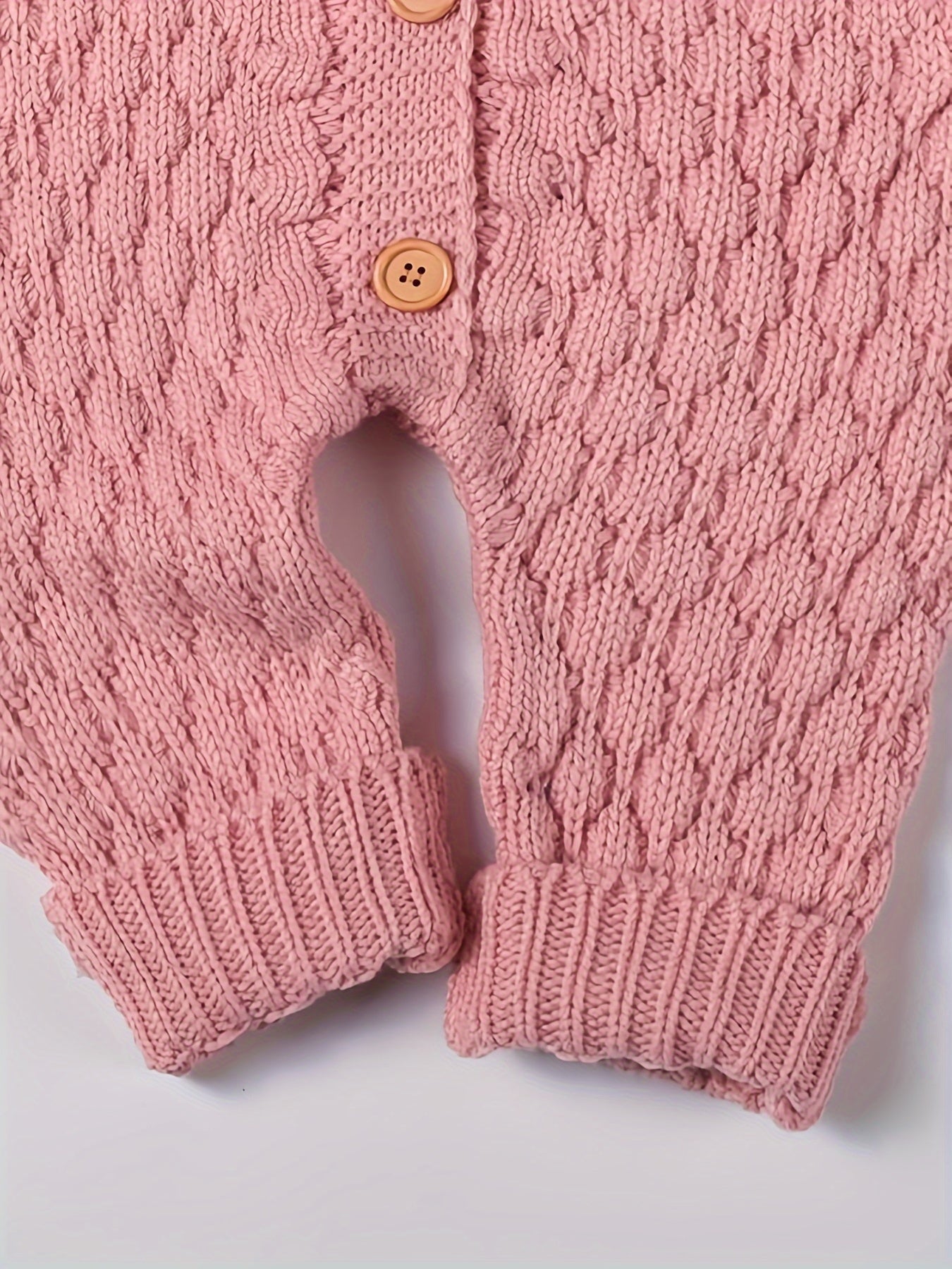 Pom-Pom Hooded Knit Romper Pink