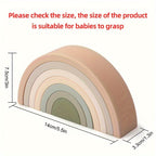 7pcs Silicone Rainbow Stacker Shape Puzzle