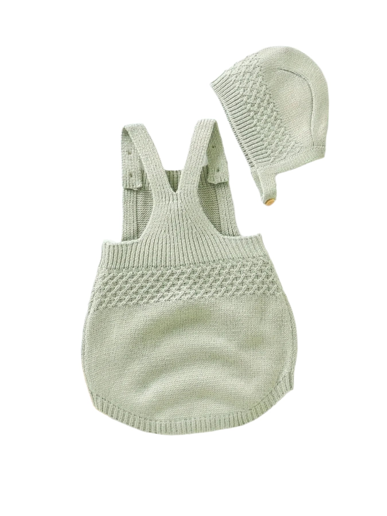 Knit Suspender Onesie & Hat Set