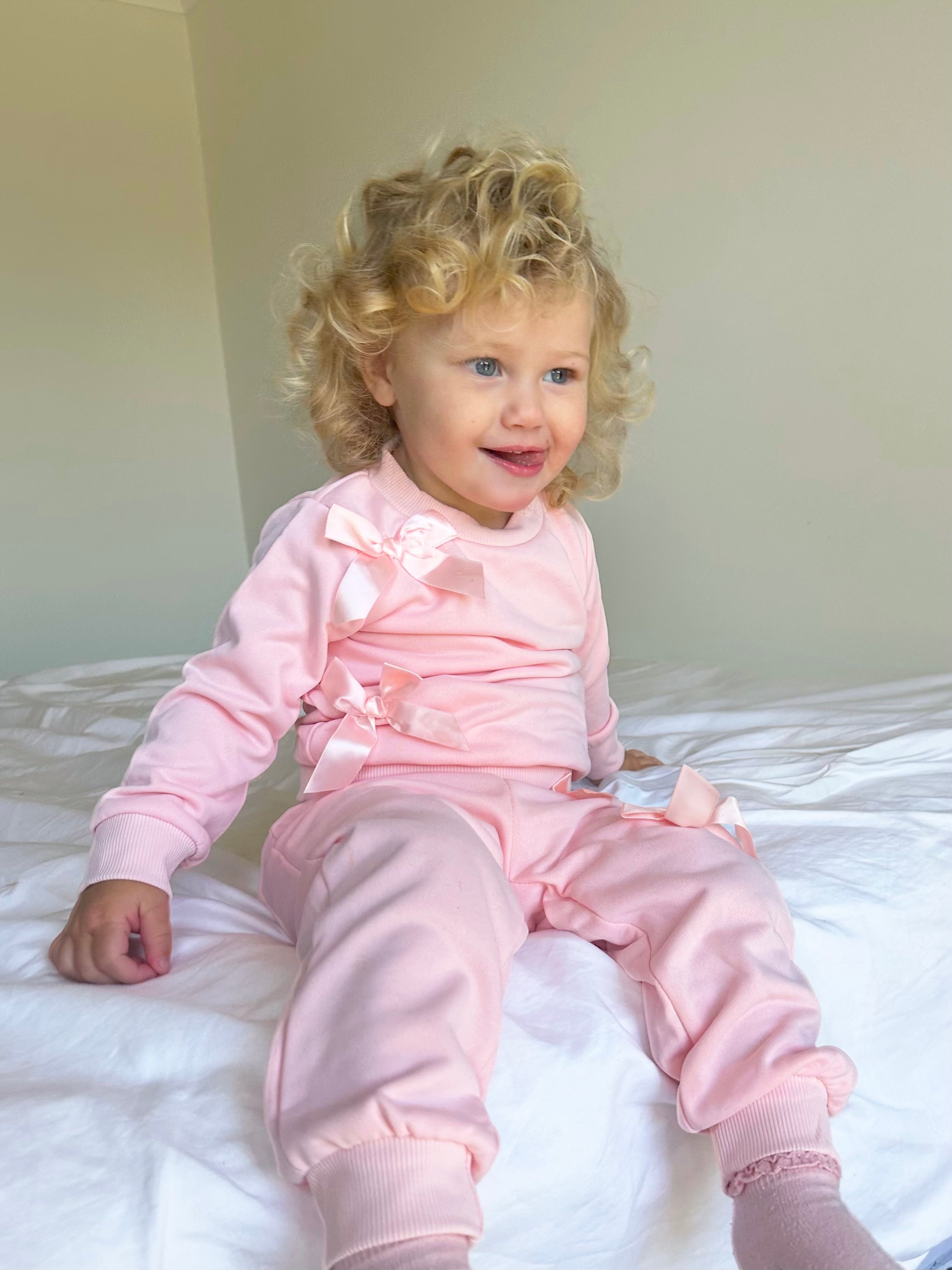 Pink Bow Tracksuit Set