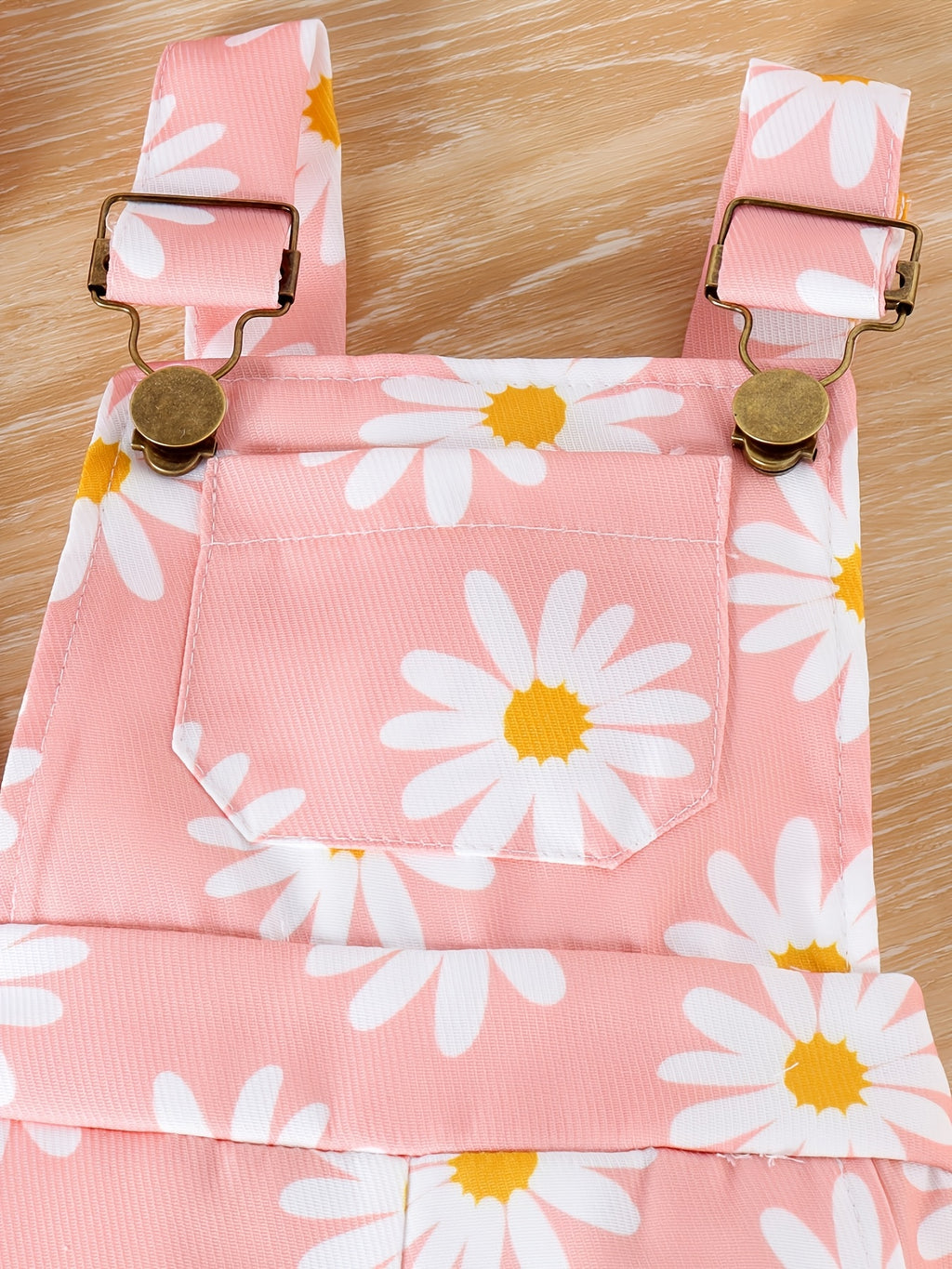 2-Piece Pink Daisy Print Overall