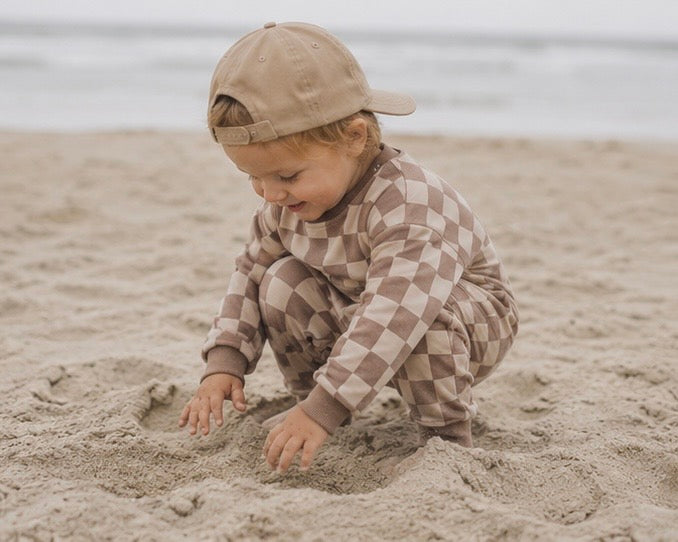 Check Print Oversized Romper