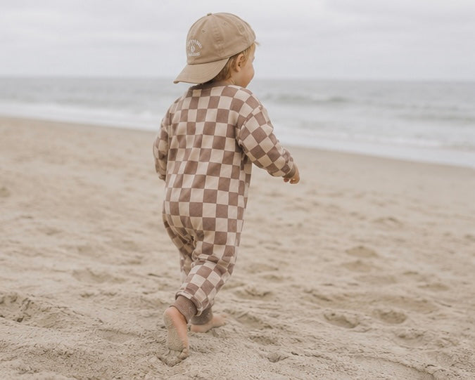 Check Print Oversized Romper