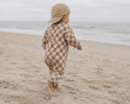 Check Print Oversized Romper