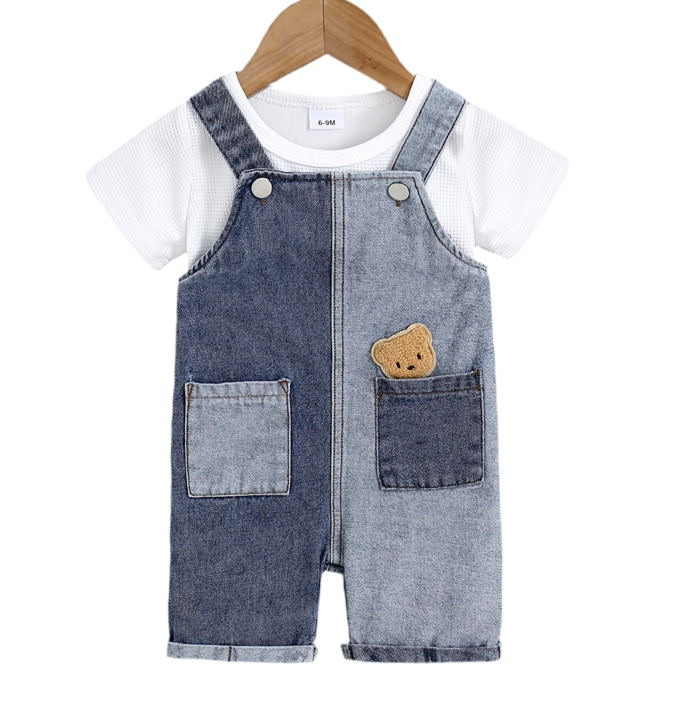 Boys Short Denim Overalls & T-Shirt Set