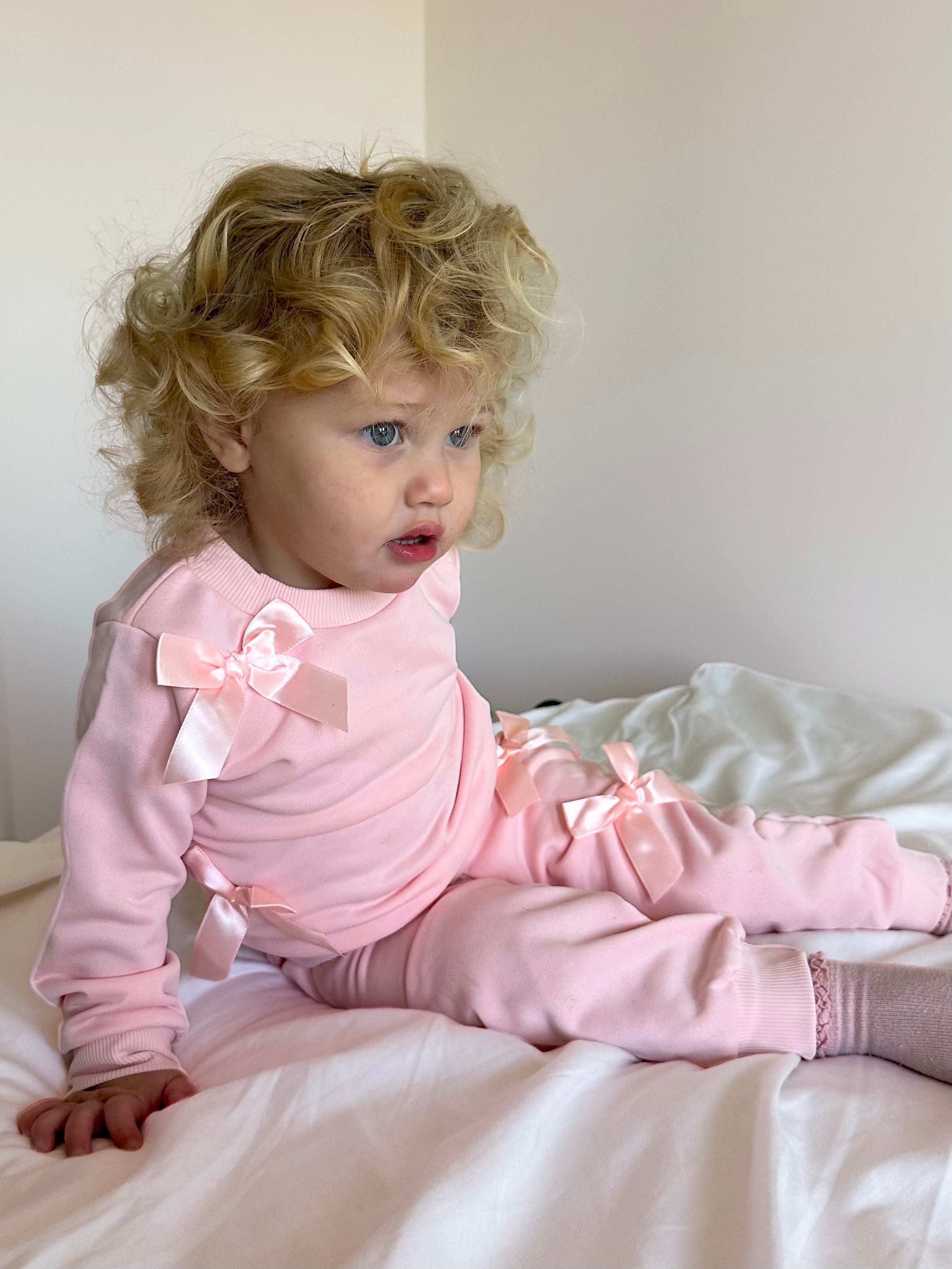 Pink Bow Tracksuit Set