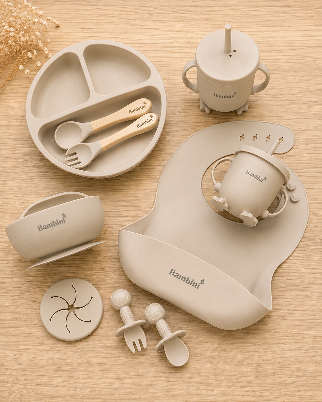 Little Feast Mealtime Set in Beige