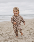 Check Print Oversized Romper