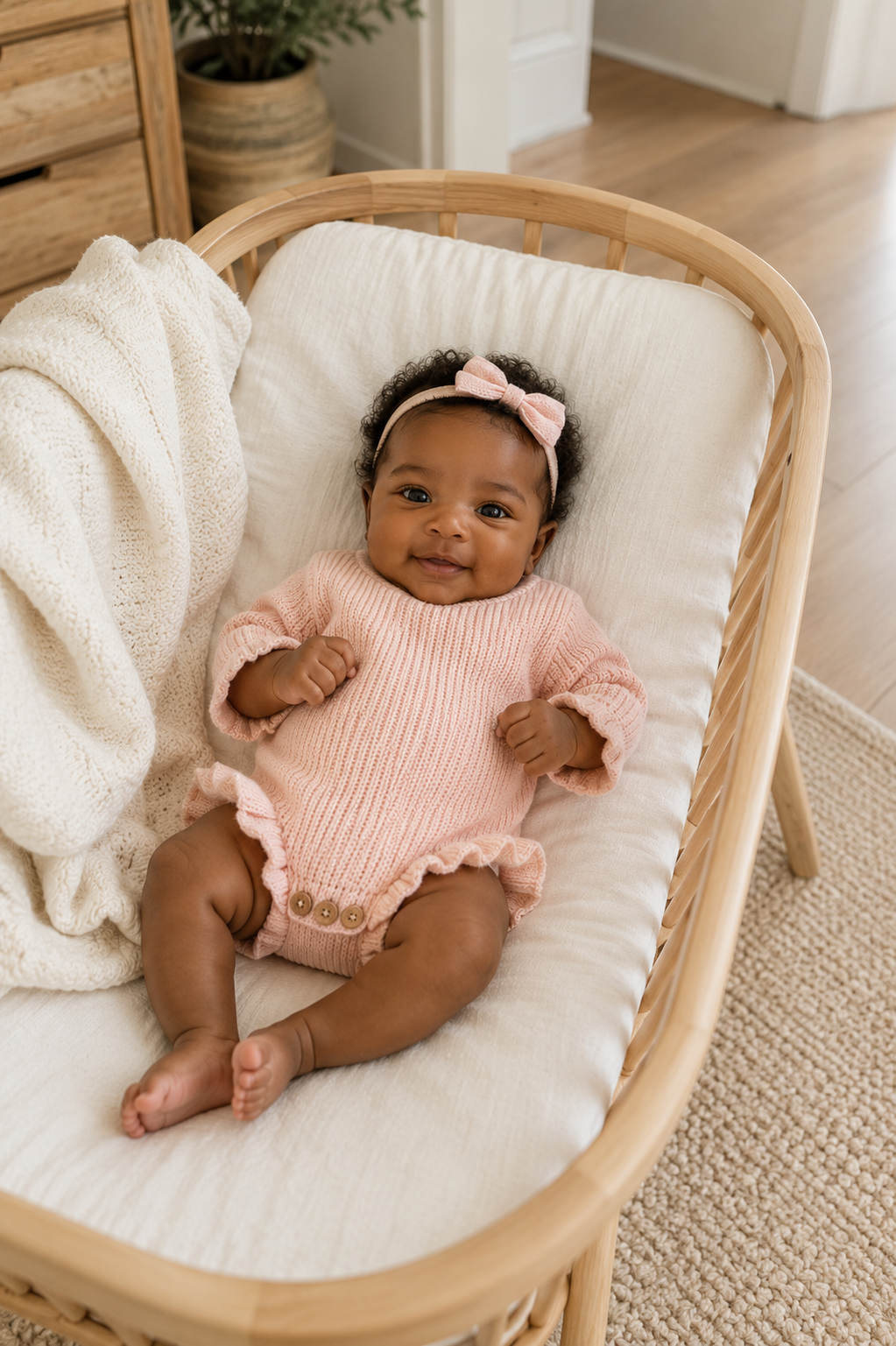 Cotton Knit Ruffle Romper