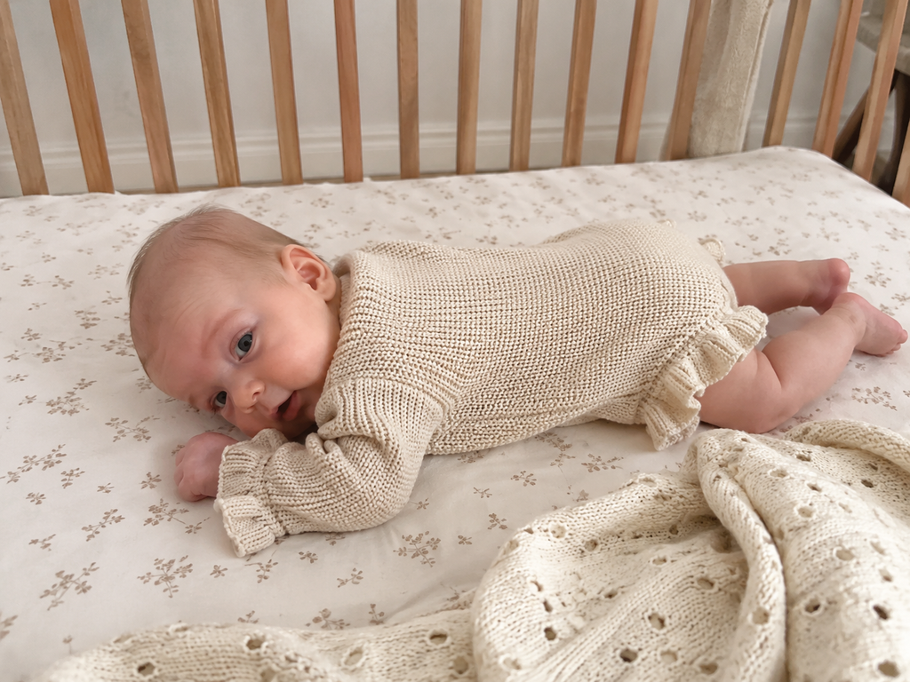 Cotton Knit Ruffle Romper