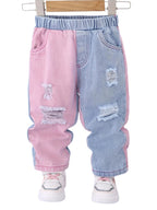 Colour-Blocked Denim Pants