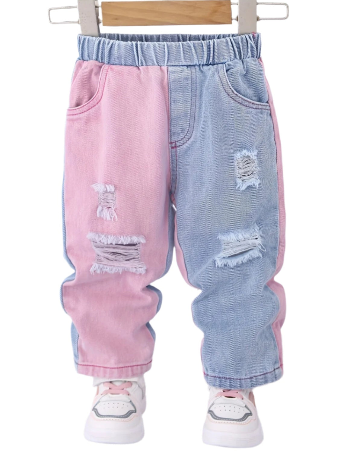 Colour-Blocked Denim Pants