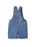 Short Denim Overalls with Bear Patch