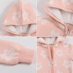 Thick Pink Floral Knit 100% Cotton Baby Jumpsuit