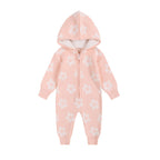 Thick Pink Floral Knit 100% Cotton Baby Jumpsuit