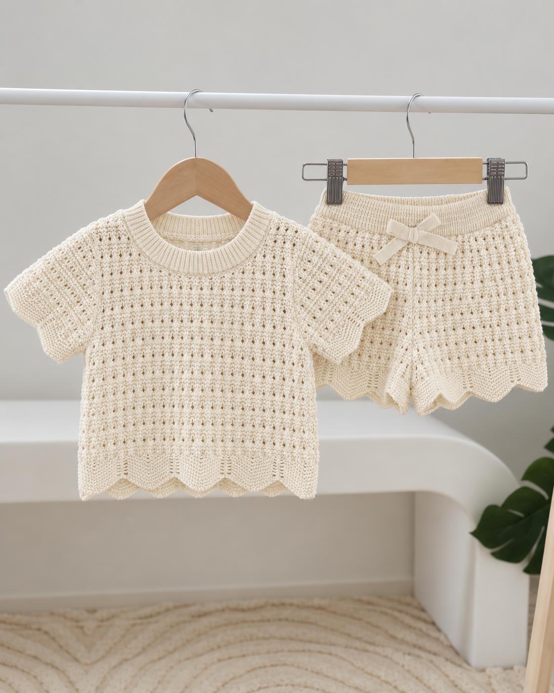 Sweet Scallop Knit Set