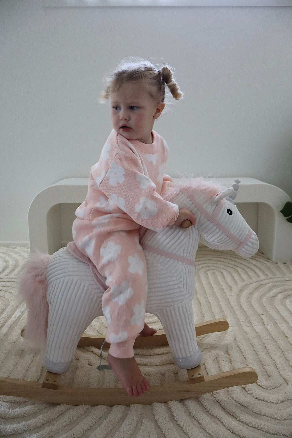 Pink Floral Knit Set