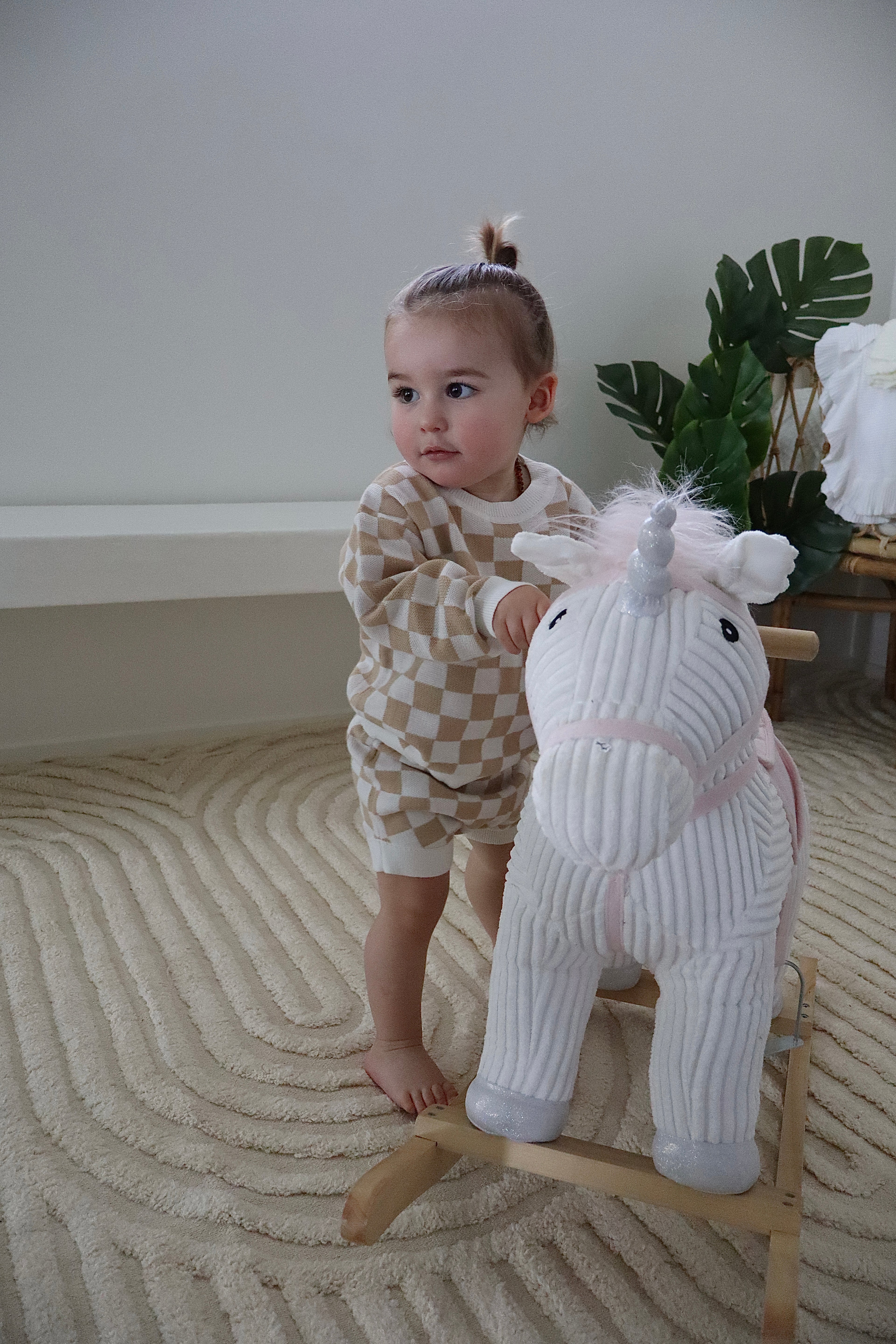 Gingham Knitted Set