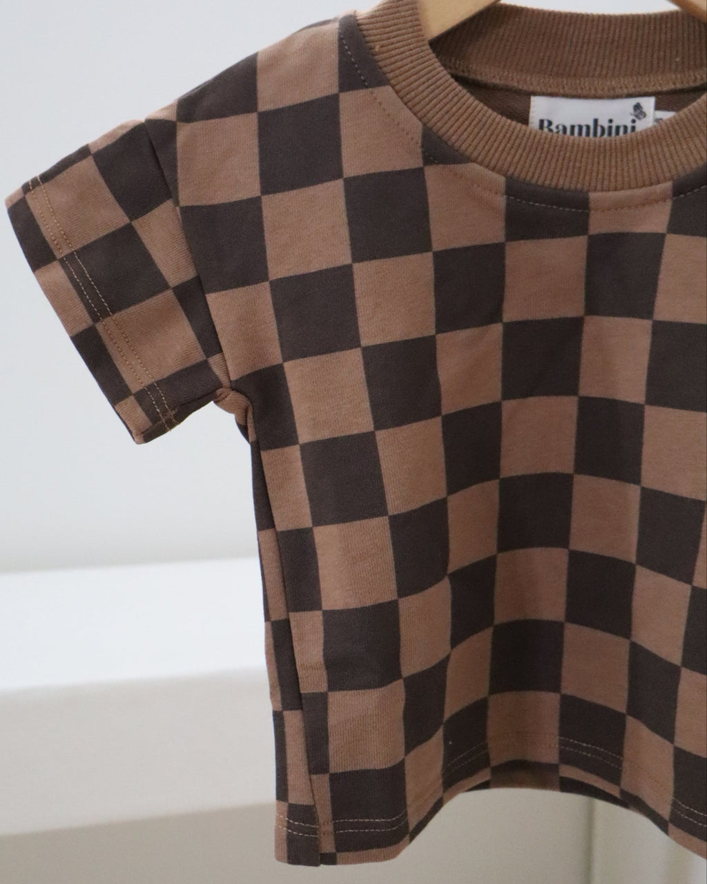 Brown Checkered Cotton Set