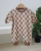 Check Print Oversized Romper