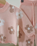 Pink Floral Knit Set