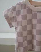 Grey Checkered Cotton Set