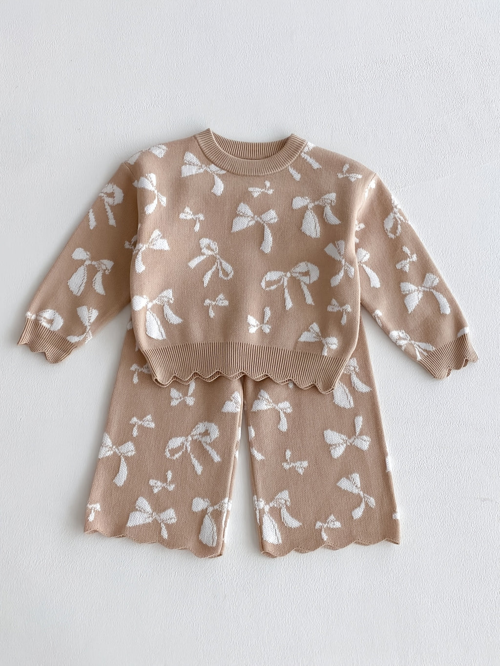 Bow Knit Sweater Set