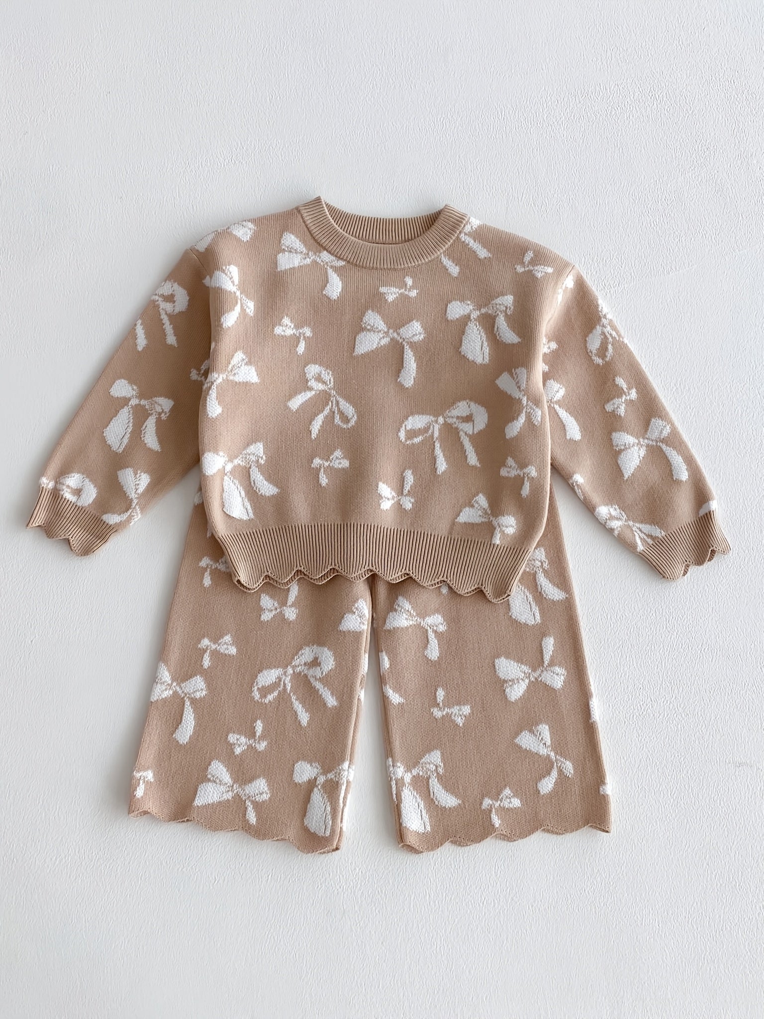Bow Knit Sweater Set