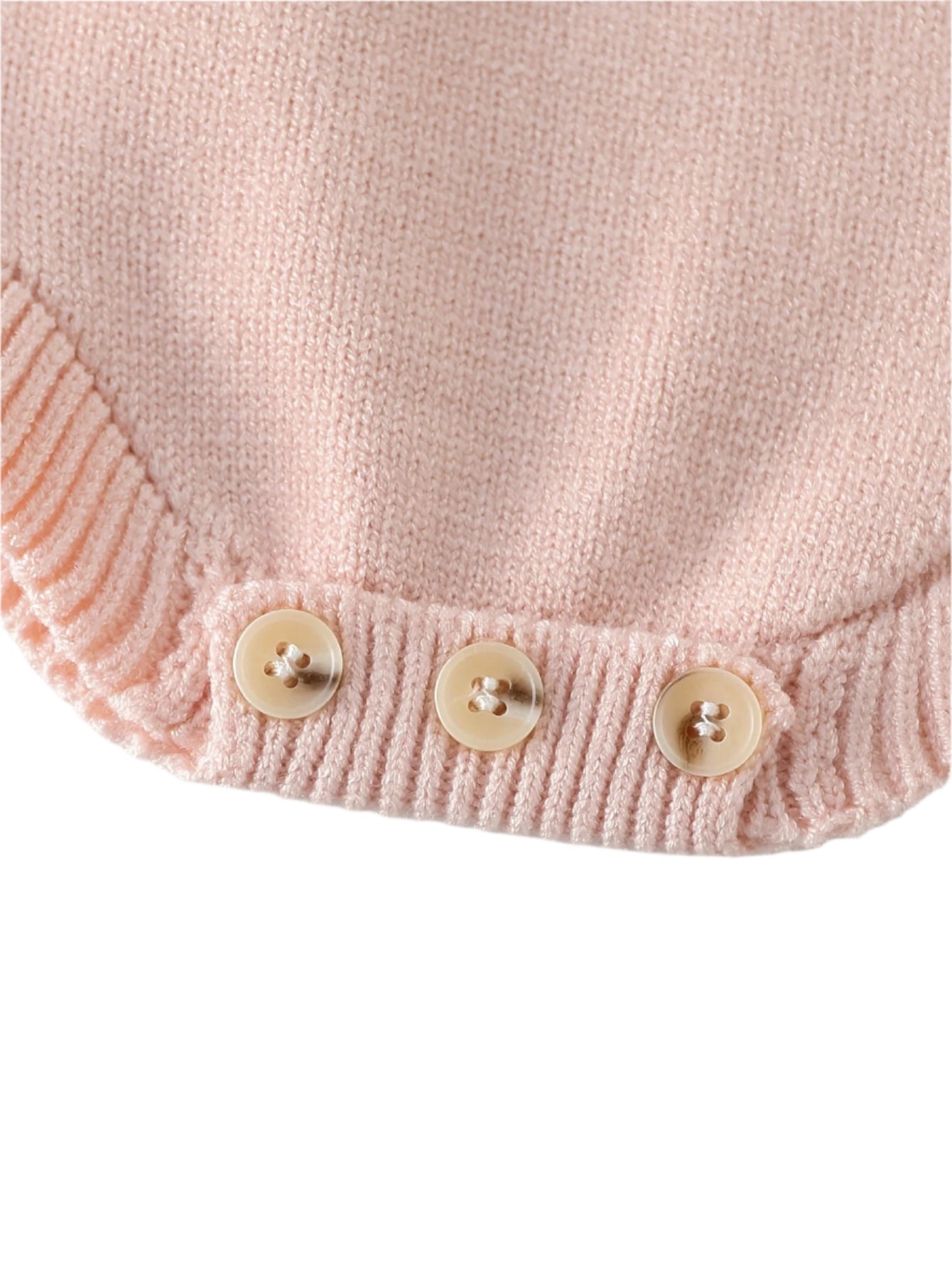 Pink Knit Ruffle Sleeve Romper