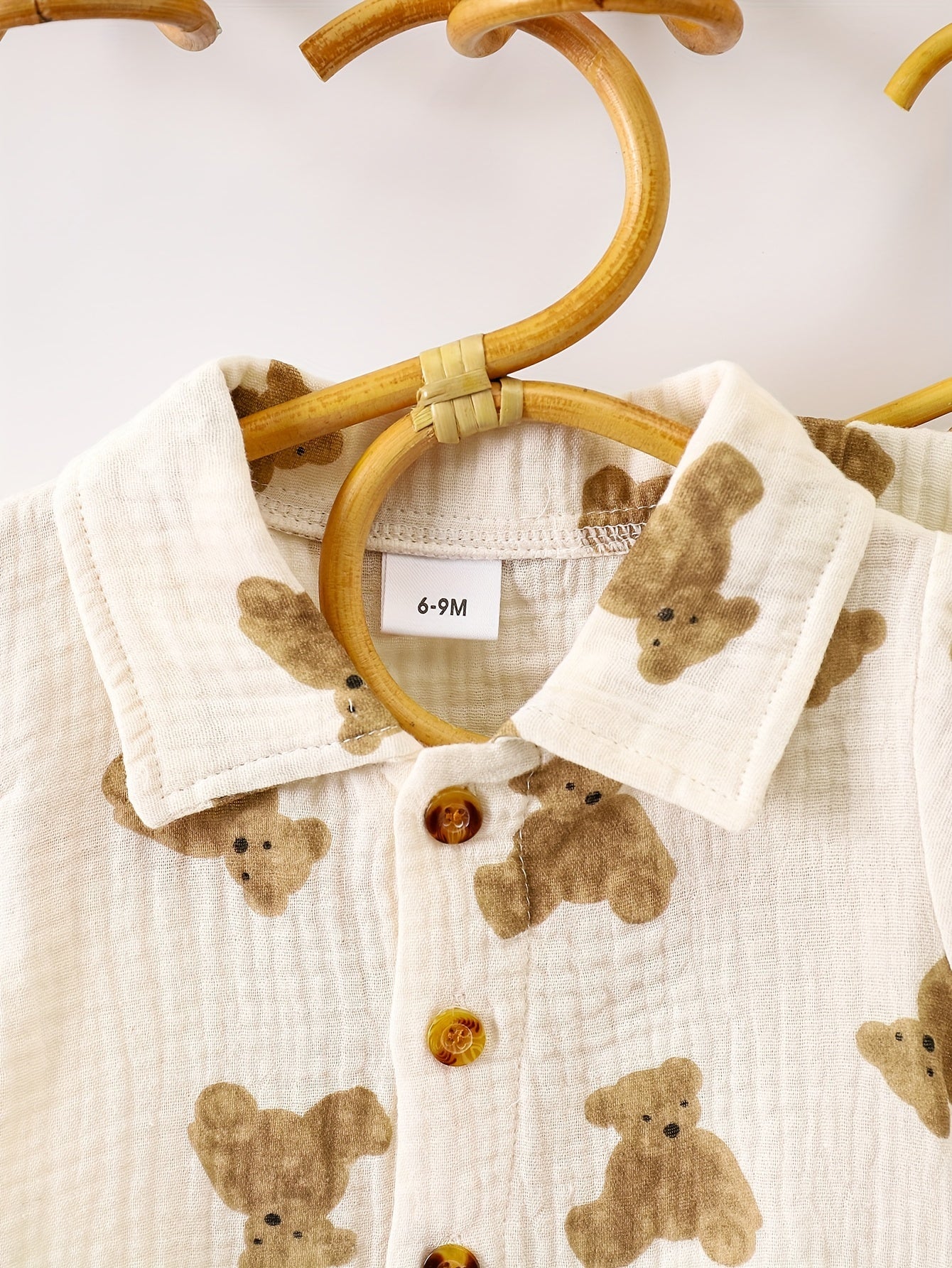 Two-Piece Bear Pattern Casual Outfit