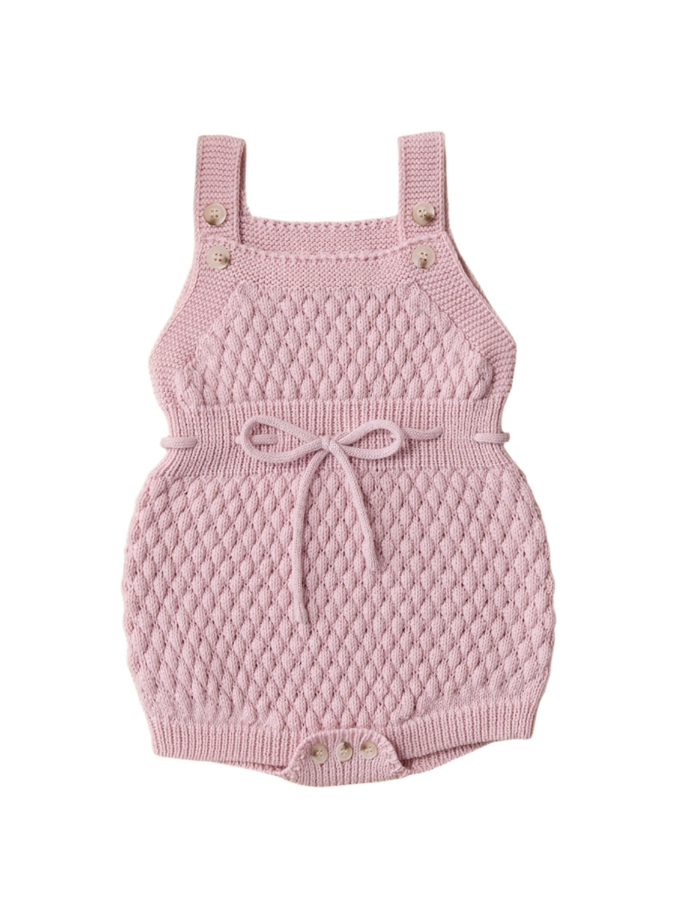 Girls Soft Knit Suspender Romper