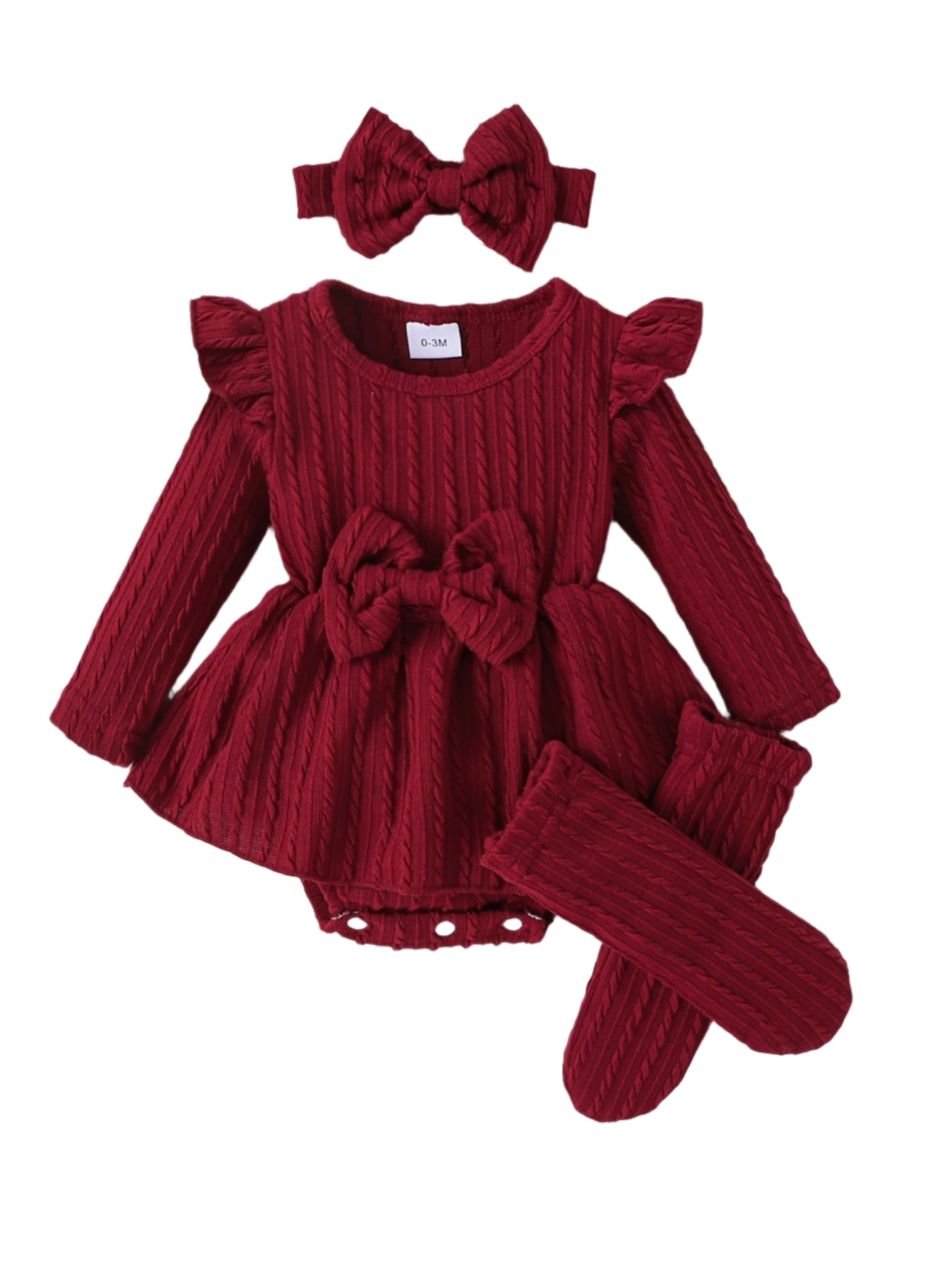 Red Triangle Dress with Socks & Headband
