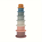 Rainbow Silicone Stacking Cups