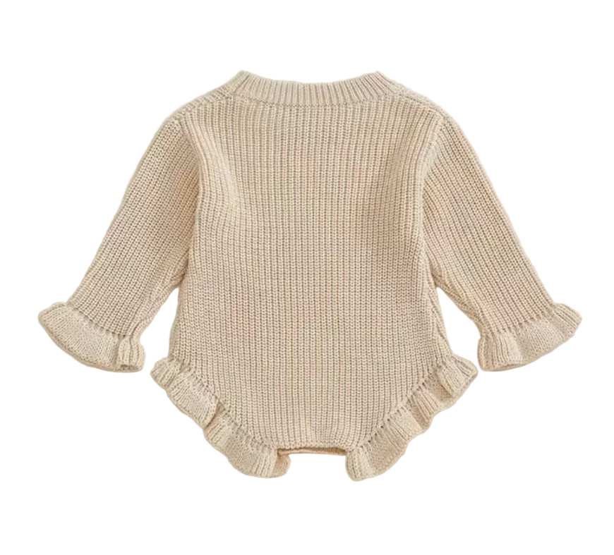 Cotton Knit Ruffle Romper