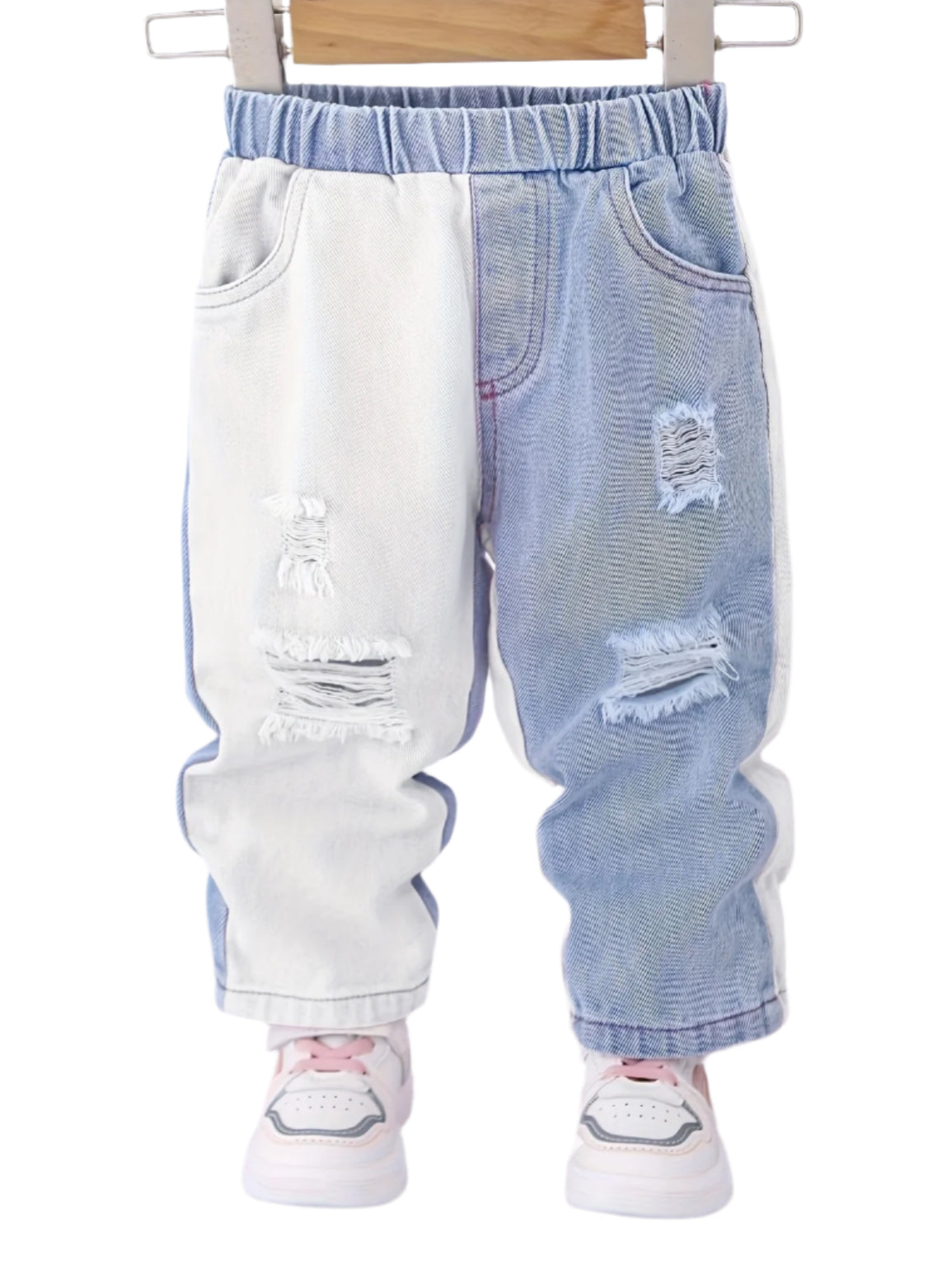 Colour-Blocked Denim Pants