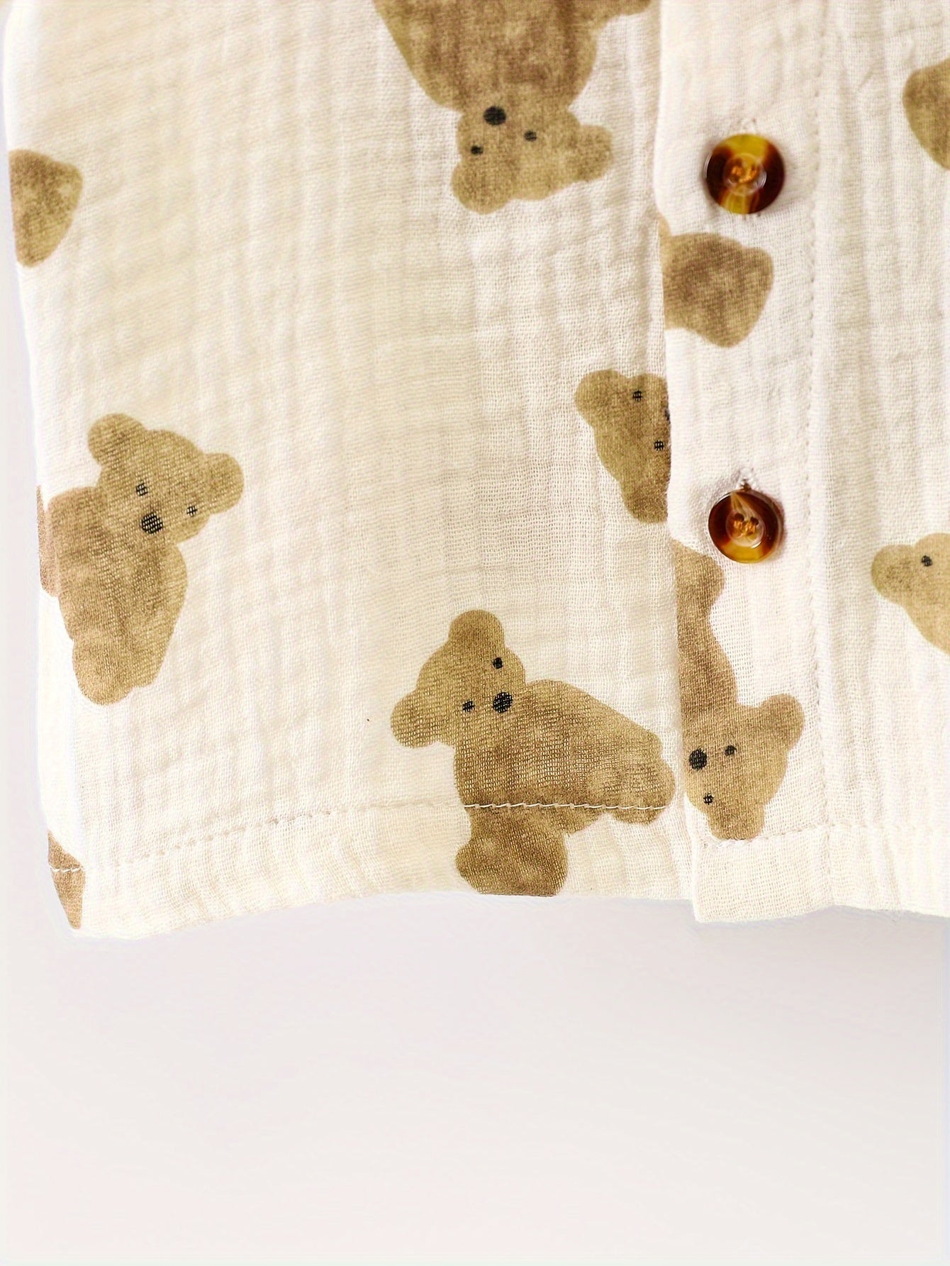 Two-Piece Bear Pattern Casual Outfit